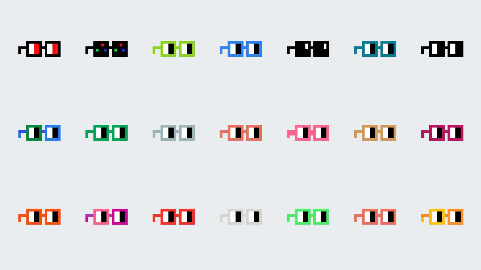 The Noggles with color variants. 